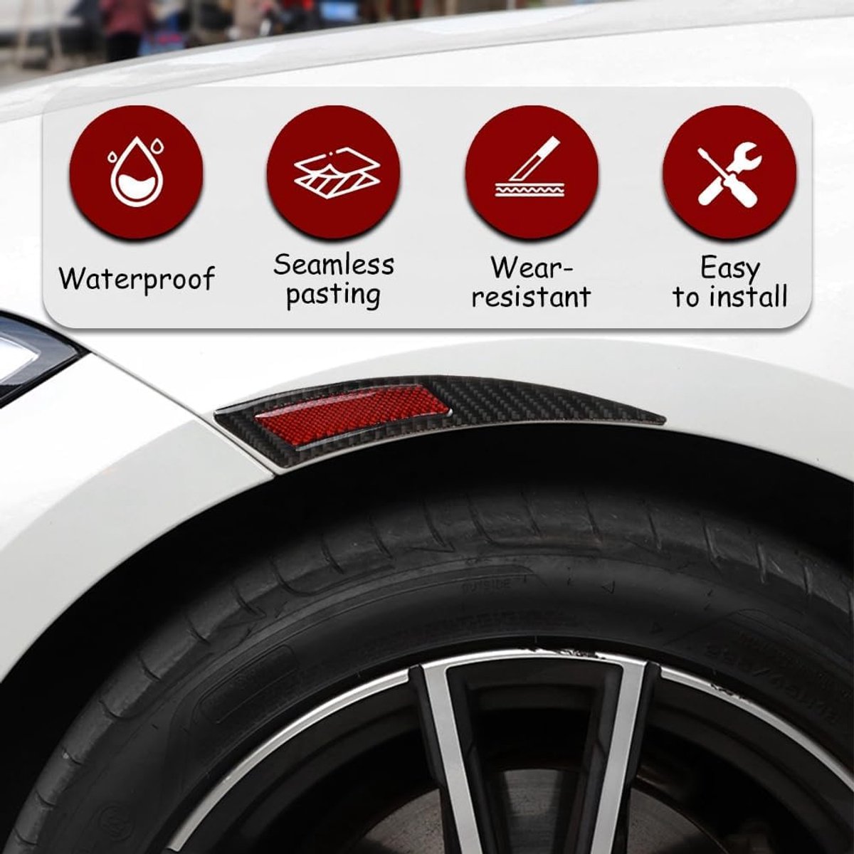 Wielkastverbreders Auto - Randafwerking Carrosserie - Bescherming Voertuig - Zelfklevende Installatie - Set van 2 - Carbon Look