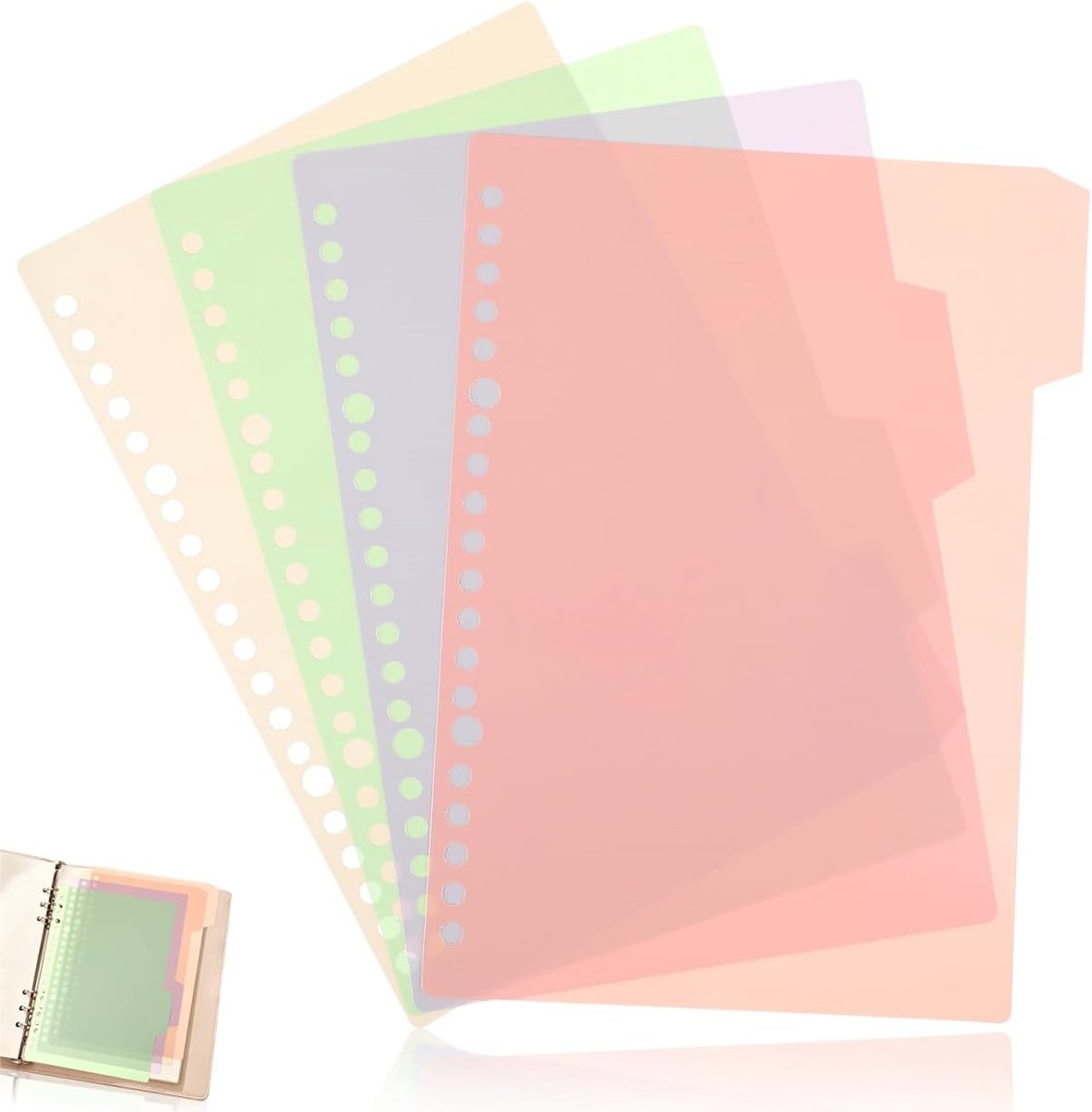 SnelShoppen - 4 Stuks Tabbladen Notitieboek Tabs Pastel Kleur voor Kantoor en Thuis Organisatie, Waterdichte Bescherming, Eenvoudige Categorisatie, Id