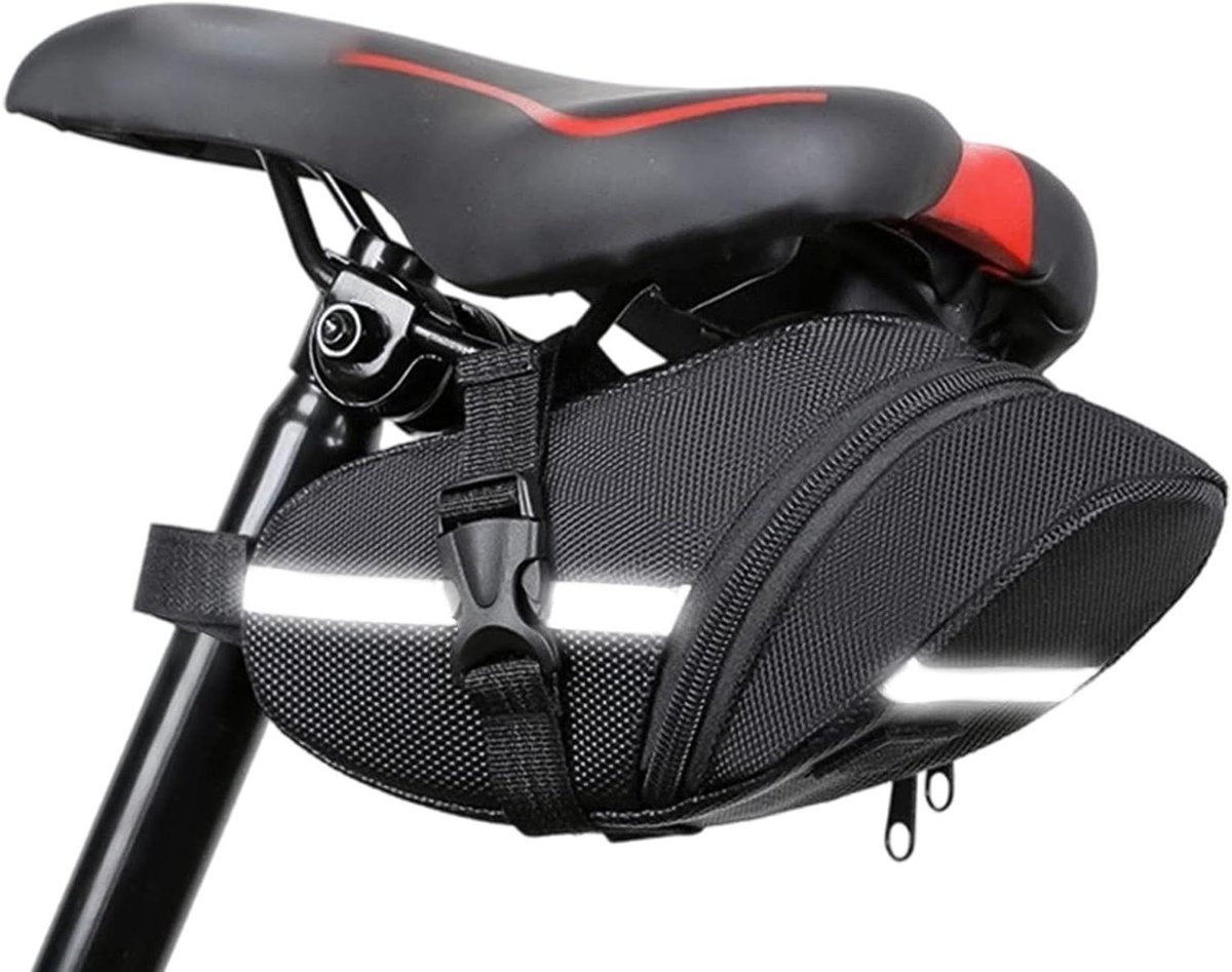 Fietstas Zadeltas - Bikepacking Tas - Fietsen Onderweg - Waterdicht Reflecterend - 1.8 Liter - Zwart