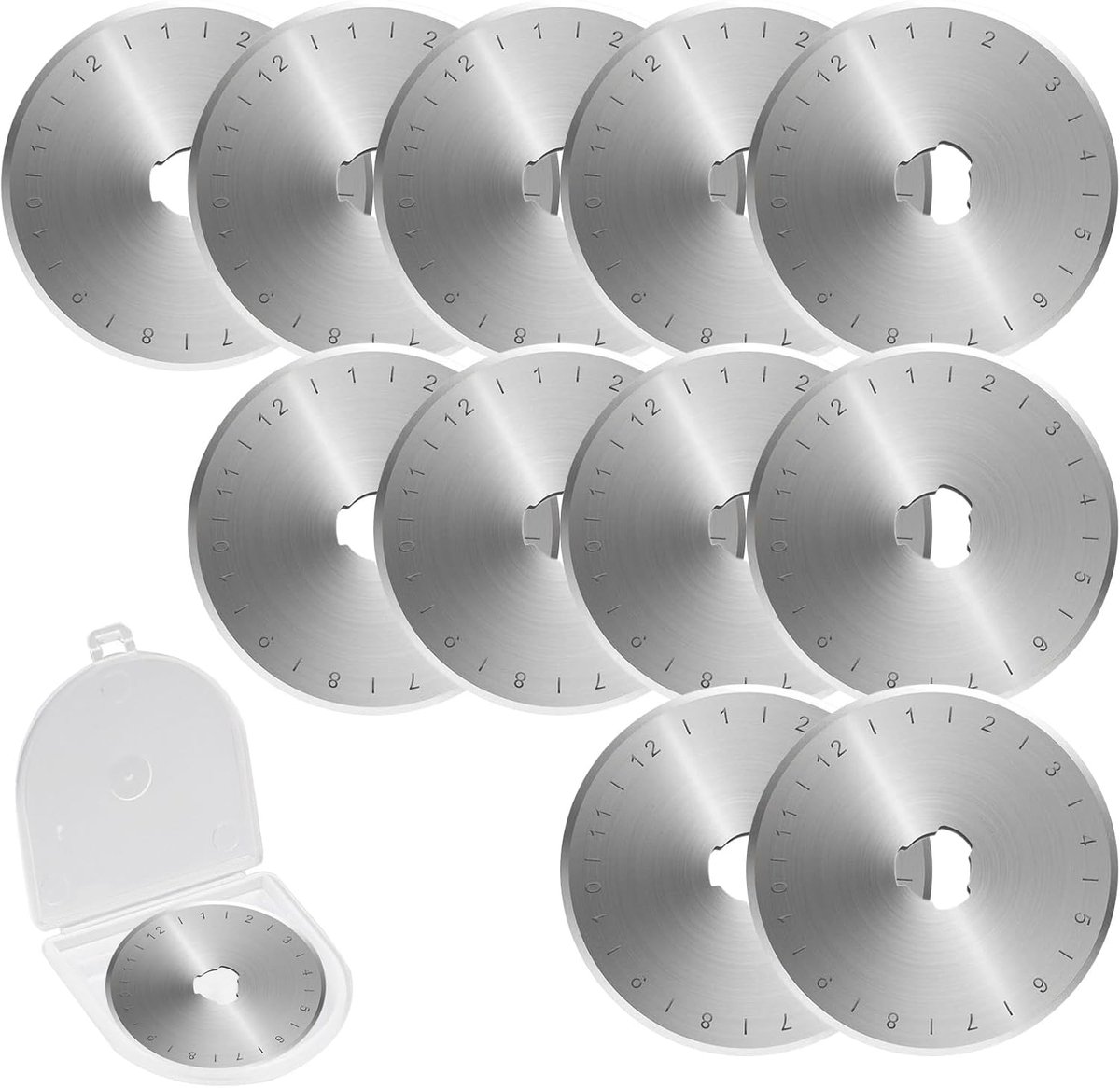 12pcs Stainless Steel Round Blade Rotary Knife 45mm Roller Cutter Replacement Blades, Round Roller Cutter Replacement - ShopVlot