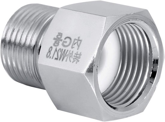 Cilinder Adapter - CO2 Regulator Adapter - Aquarium CO2 Toevoer - Verchroomd Koper - G5/8 naar W21.8 - Zilverkleurig