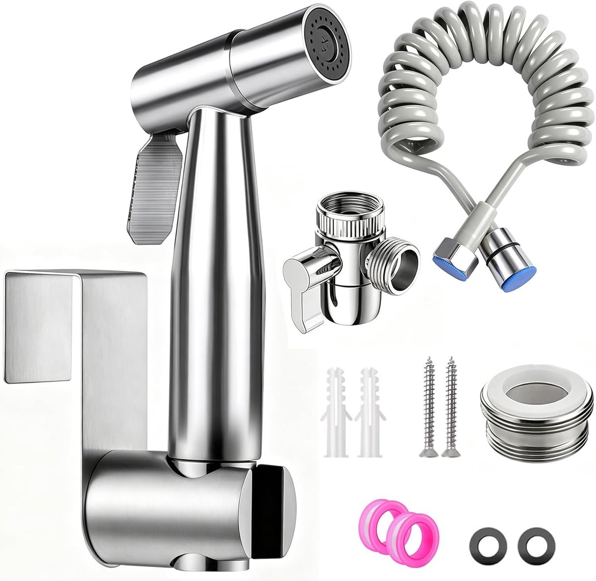 Handdouche Set van RVS, Bidet Aansluiting met Kraan Dispenser voor Comfortabel Gebruik en Hygiëne