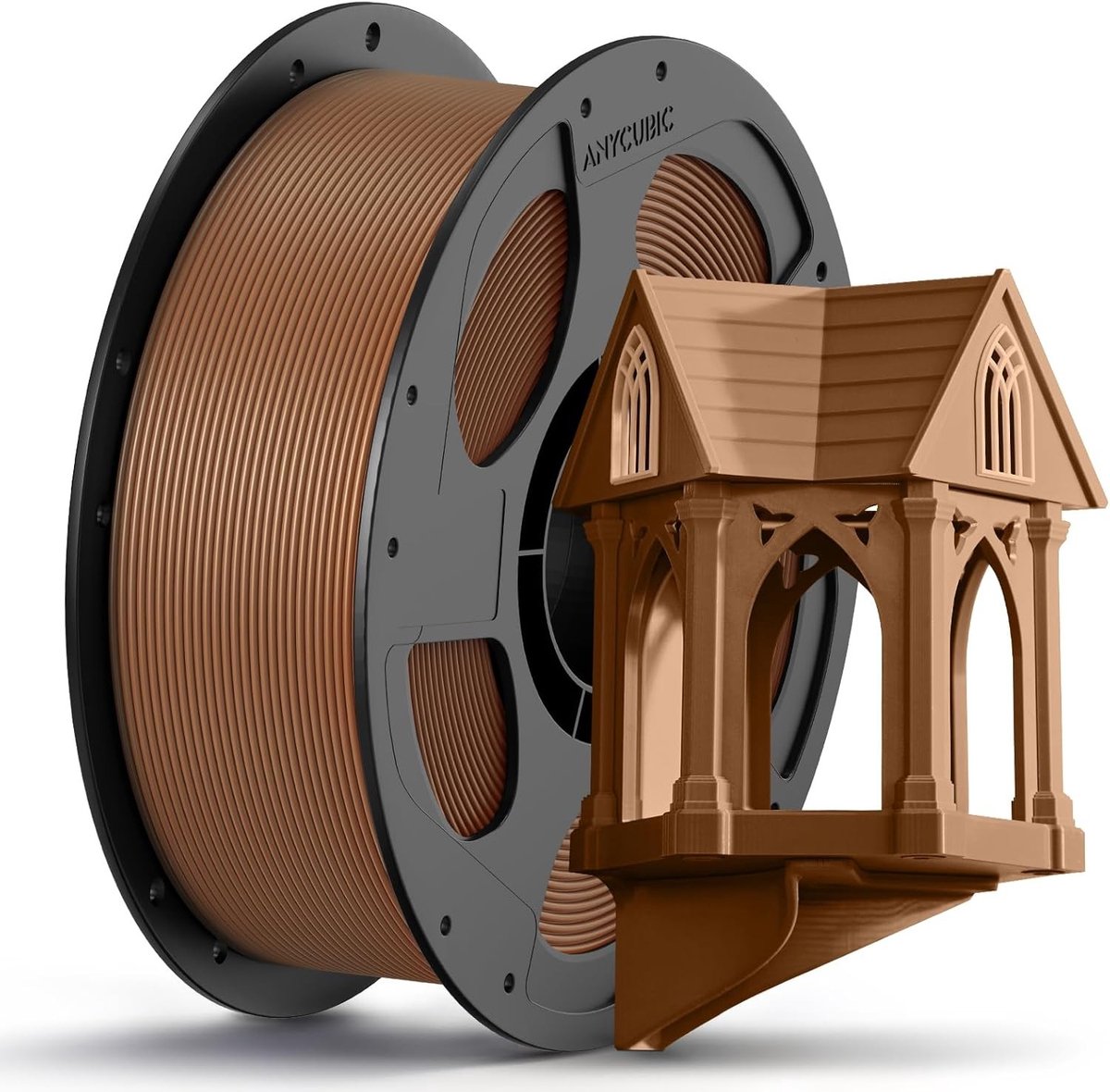 ANYCUBIC PETG 3D Printer Filament 3D Filament with Removable Spool, 1 kg, Peanut Brown