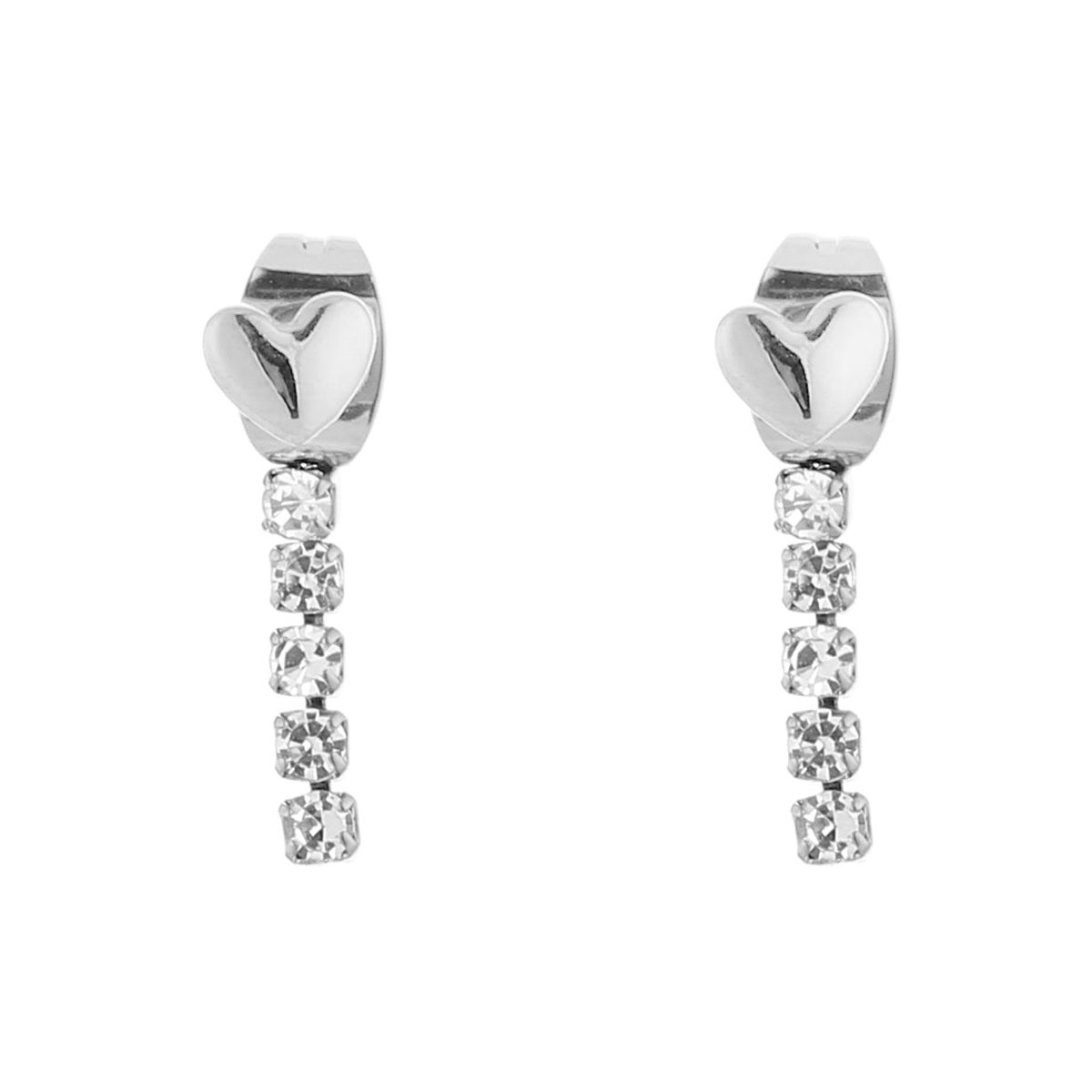 Michelle Bijou Oorbellen Strass zilver