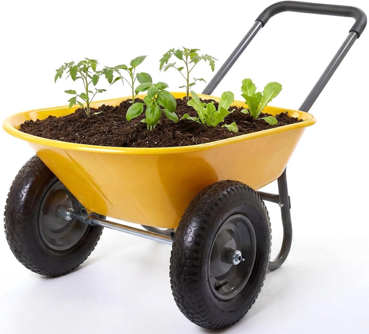 Tuinkruiwagen met 2 wielen, 124 cm, verstevigde bak, verkrijgbaar in diverse kleuren.