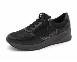 Sens Dames Sneaker - 1657-12945-002 Zwart/Combi - Wijdte K - Maat 38