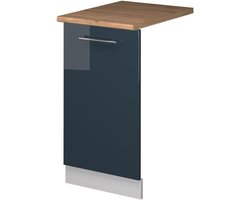 Vaatwasser paneel - Frontpaneel Afdekplaat - Keuken Inrichten - Zachtsluitende scharnieren - 45 cm breed - Donkerblauw hoogglans