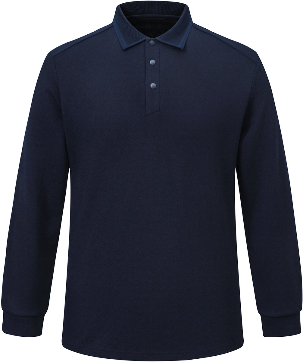ALLTHEMEN Heren Casual 3D 3 Knopen Lange Mouw Polo - Zacht Comfortabel - XL