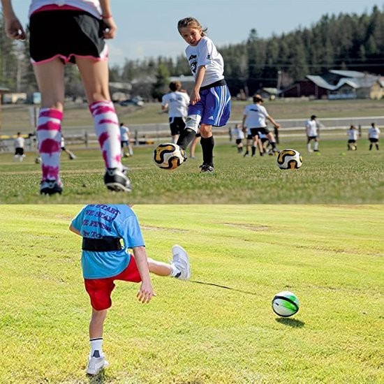Voetbal Trainingsset - Balcontrole Trainer - Vaardigheden Verbeteren - Verstelbaar Elastisch Touw - Ballen 3 4 5 - Zwart — afbeelding 3