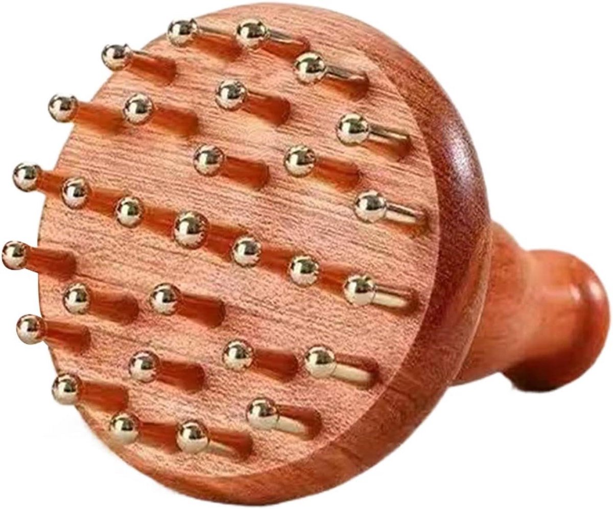 Hoofdhuid Massageapparaat - Hoofdmassage Kam - Ontspanning Bevorderen - 29 Koperen Tanden - 20 x 10 x 9 cm