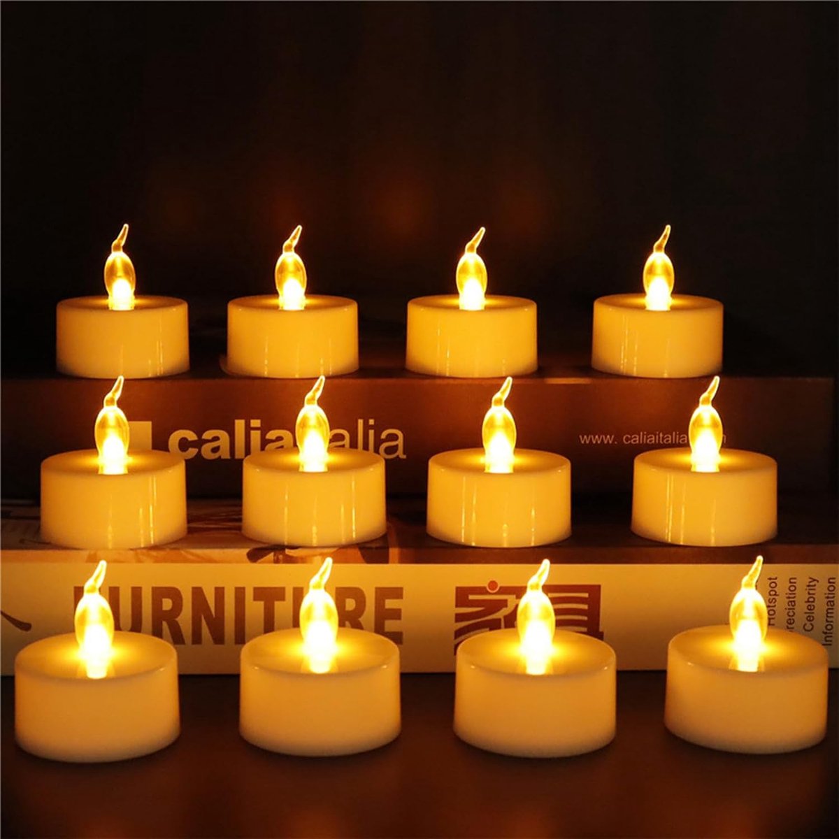 LED theelichten 24 stuks - Warm wit - Realistisch en flameless - Ideaal voor sfeervolle avonden - ShopVlot