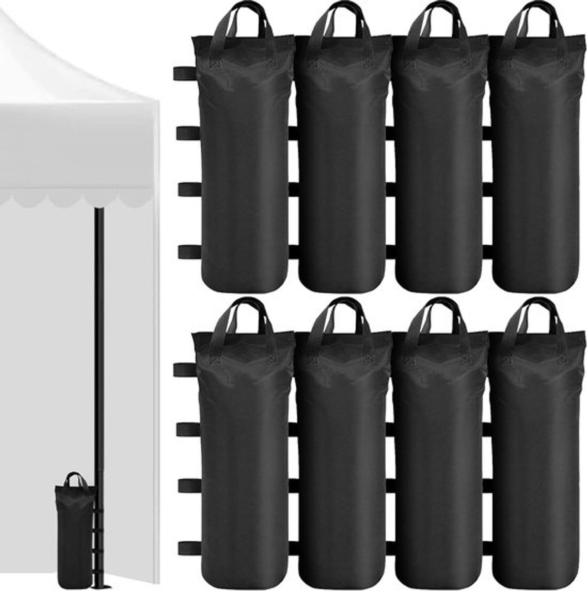 Set van 8 Zware Tentzakken van 50 x 20 cm voor Pop-up Tent, Oxford Stof, Gewichten voor Stabiliteit en Veiligheid