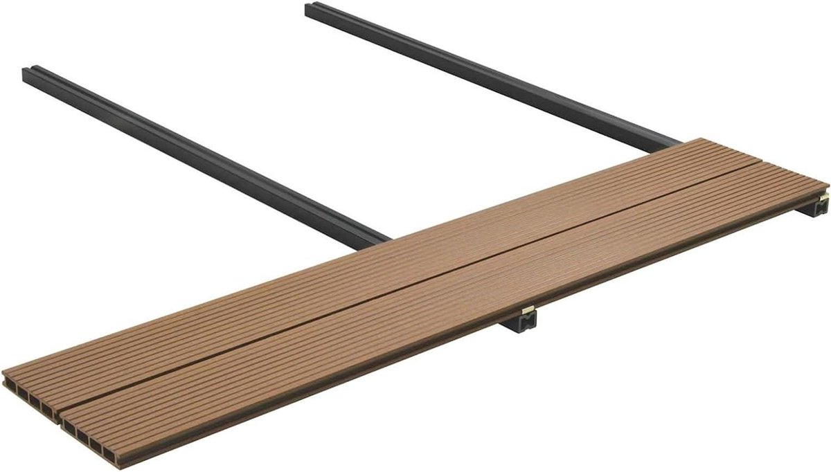 Terrasplank WPC - Composiet vloer - Terras aanleggen - Moderne antraciettint - 400 x 14 x 2 cm - Antraciet