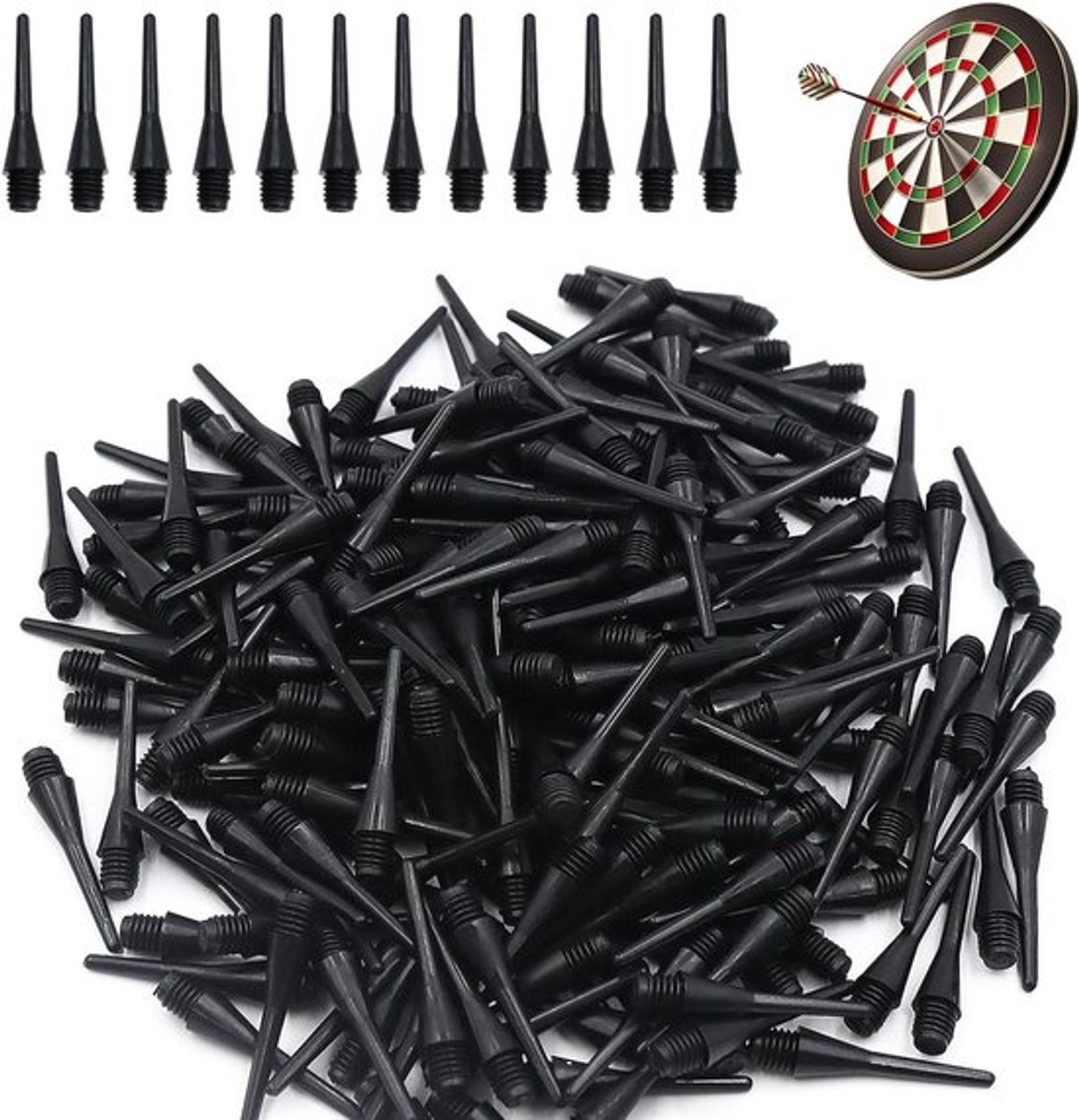 200 Stuks Plastic Dart Tips - Vervangende Soft Dart Tips, Duurzaam en Breukbestendig, Ideaal voor Dart Spellen en Accessoires