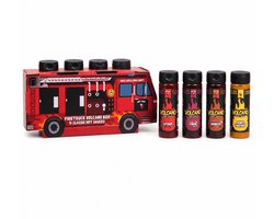 Firetruck Hot Sauce Gift Box – 4 Pittige Sauzen – Ketchup, Honing-Mosterd, BBQ & Uiensaus
