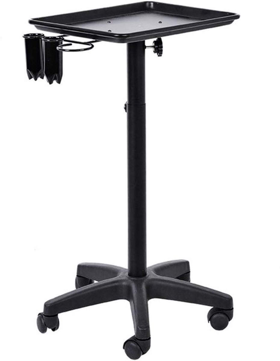 Salondienblad stevige aluminium trolley - Kapsalon trolley met wielen - Gereedschapshouder - Verstelbare hoogte - Grote opslagcapaciteit - Handige beweegbare wielen