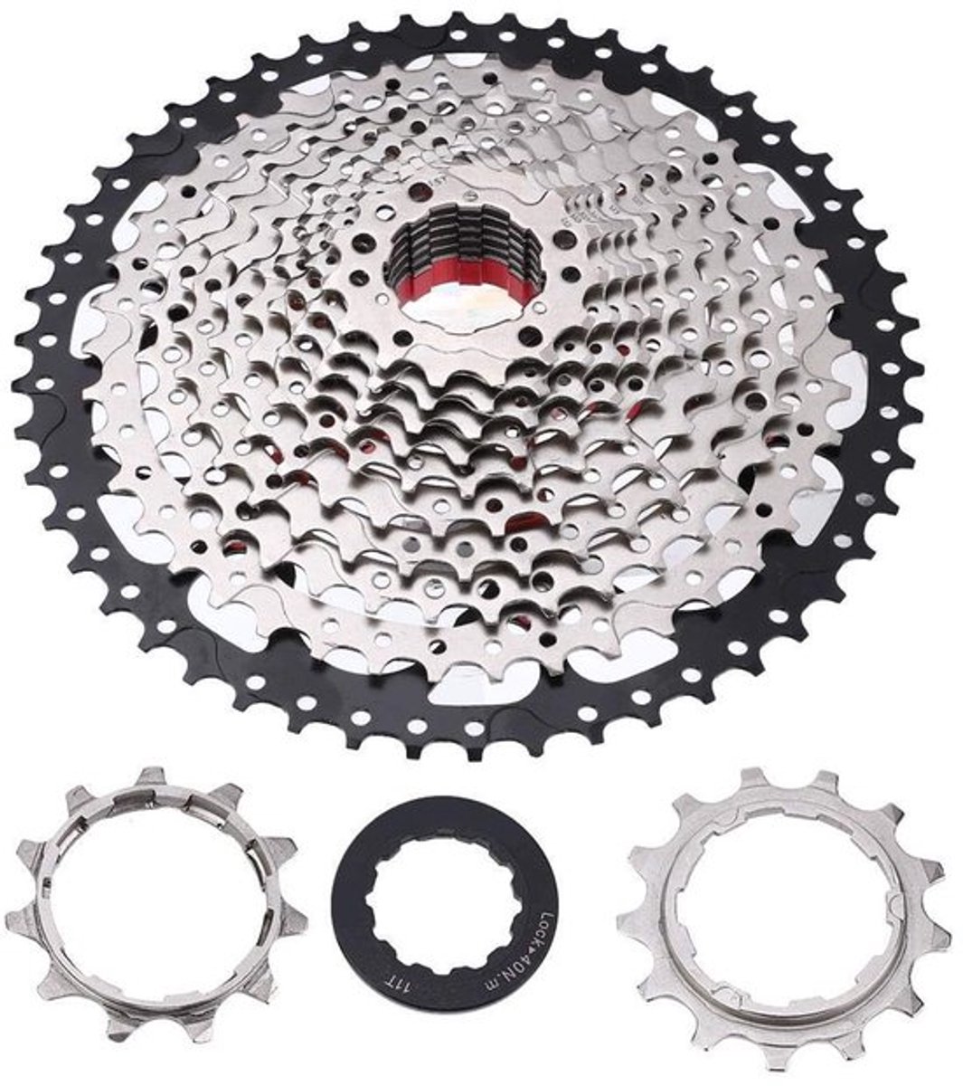 Fiets Cassette 100% Gloednieuw - Vrijloop - Chroom-Molybdeenstaal - 8/9/10/11/12 Snelheid - Opties 9S/10S/11S/12S - Inclusief 3 Accessoires - Vliegwiel