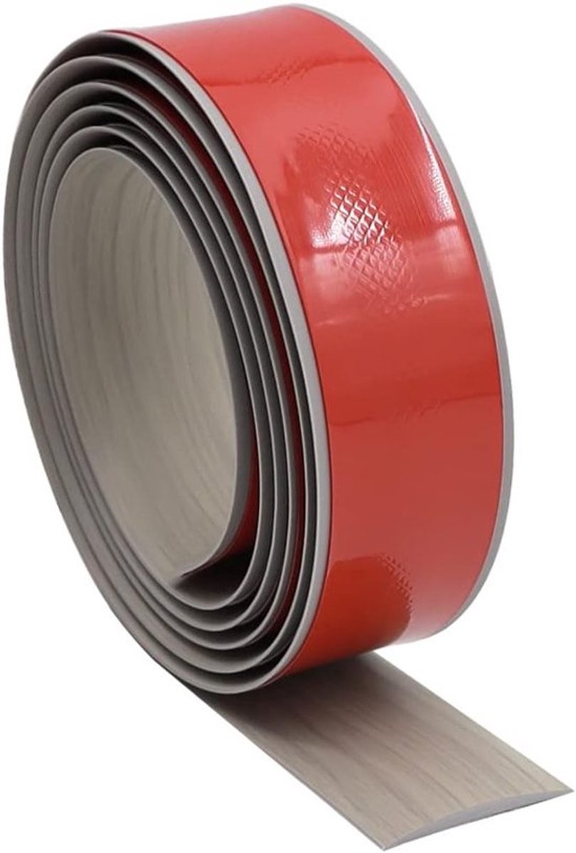 Zelfklevende Vloerstrip voor Vinyl en PVC, Overgangsstrip voor Houten Vloeren (2 m x 4 cm, Kleur: Grijs) - Ideaal voor Naadloze Overgangen en Ruimtebesparing