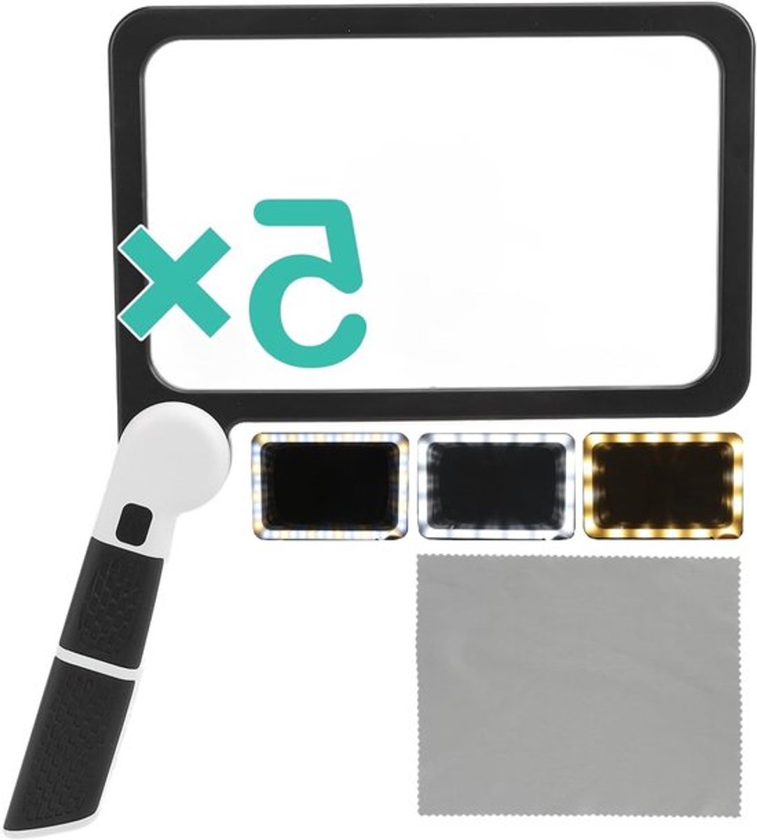Versterk je zicht met een opvouwbare handloep met 5-voudige vergroting en 48 LED-verlichting, ideaal voor lezen, printen en graveren