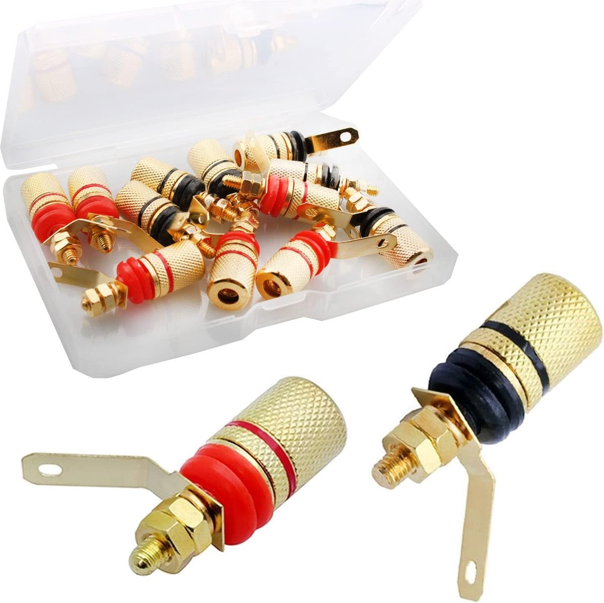 Speakerterminal 4mm - 12 stuks - Gold plated - Eenvoudige installatie - ShopVlot