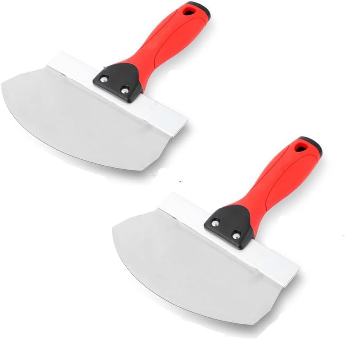 SnelShoppen - 2 Emmerschepen voor Droogbouw, Gips Emmer Schep van RVS, 6.5 Inch Gebogen, Voorvervormd Mes voor Verf, Wortels en Tuinwerk