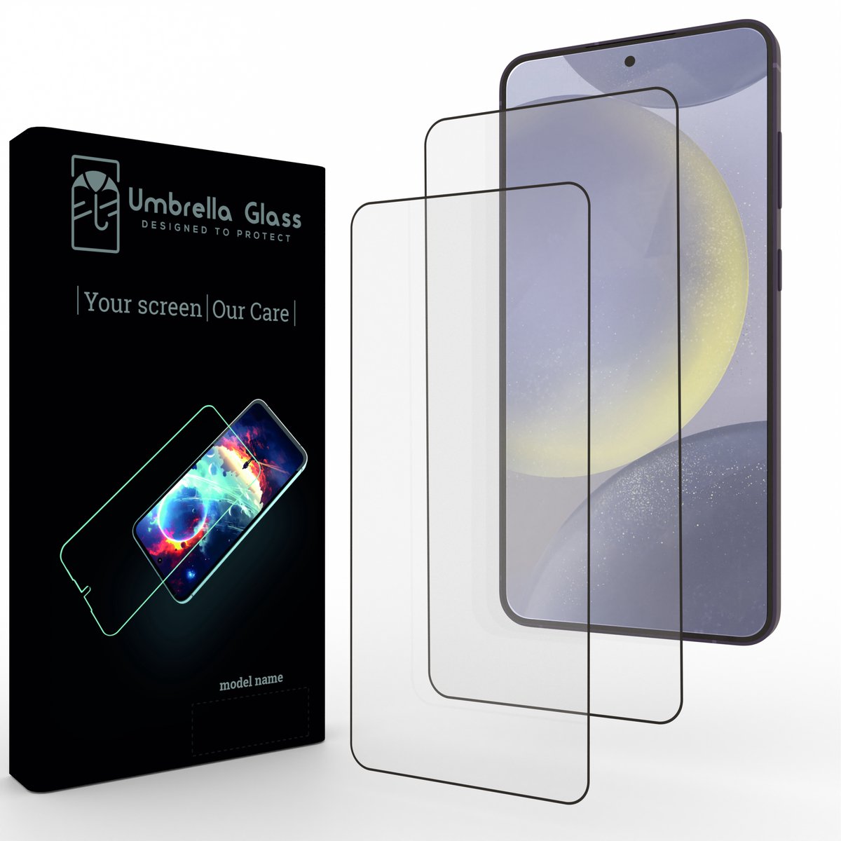 Umbrella Glass Screenprotector - Geschikt voor Samsung S24 - Full Cover