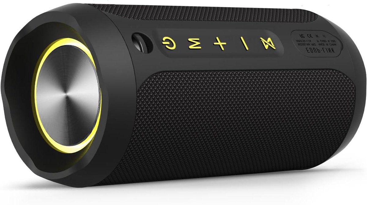 Draagbare Bluetooth Speaker - Draadloze Geluidsbox - Muziek Luisteren Buiten - IPX7 Waterdicht Ontwerp - 20 Uur Batterij - Zwart
