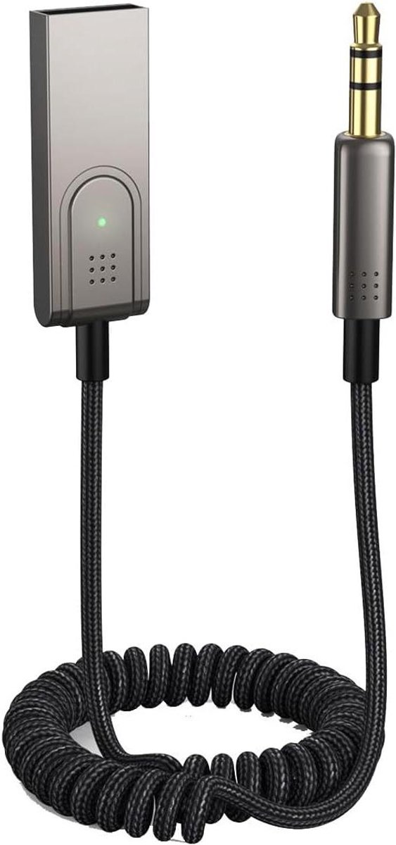 Bluetooth Audio Adapter - USB naar AUX - Draadloos Muziek Luisteren - Met Ingebouwde Microfoon - 3.5mm Jack - Zwart