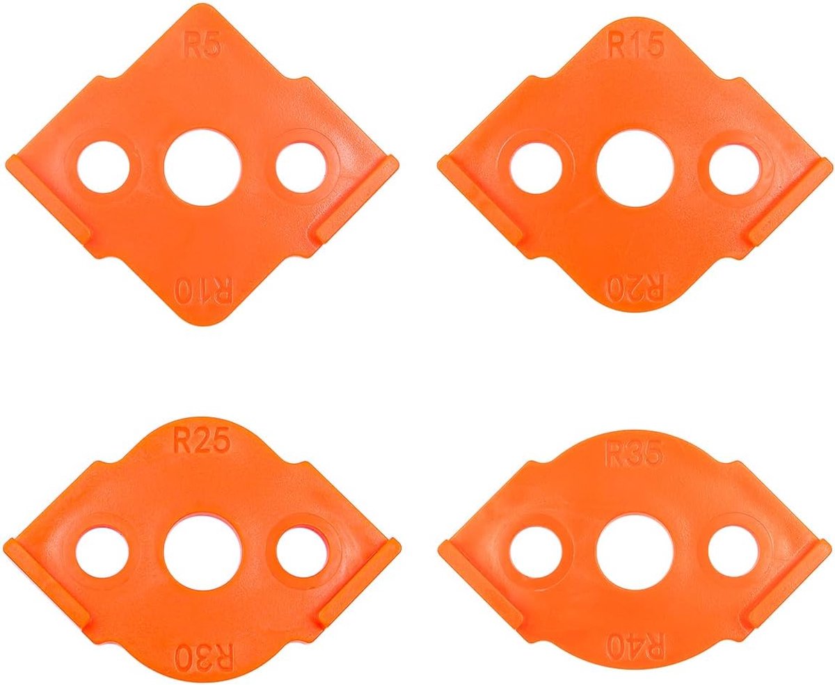 SnelShoppen - 4Pcs Router Template Houtbewerking Halve Ronde Hoek Snelle Locator R5 R10 R15 R20 R25 R30 R35 R40 voor Tafels, Stoelen, Lijsten, Kasten