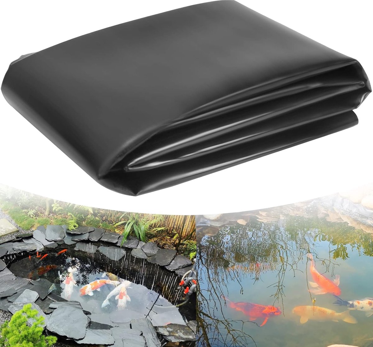 Storystore Pond Liner, Black HDPE Pond Liner, Heavy Duty 0.5 mm Thick, 3 x 4 m Sealing Film, Pond Membrane, Garden - ShopVlot