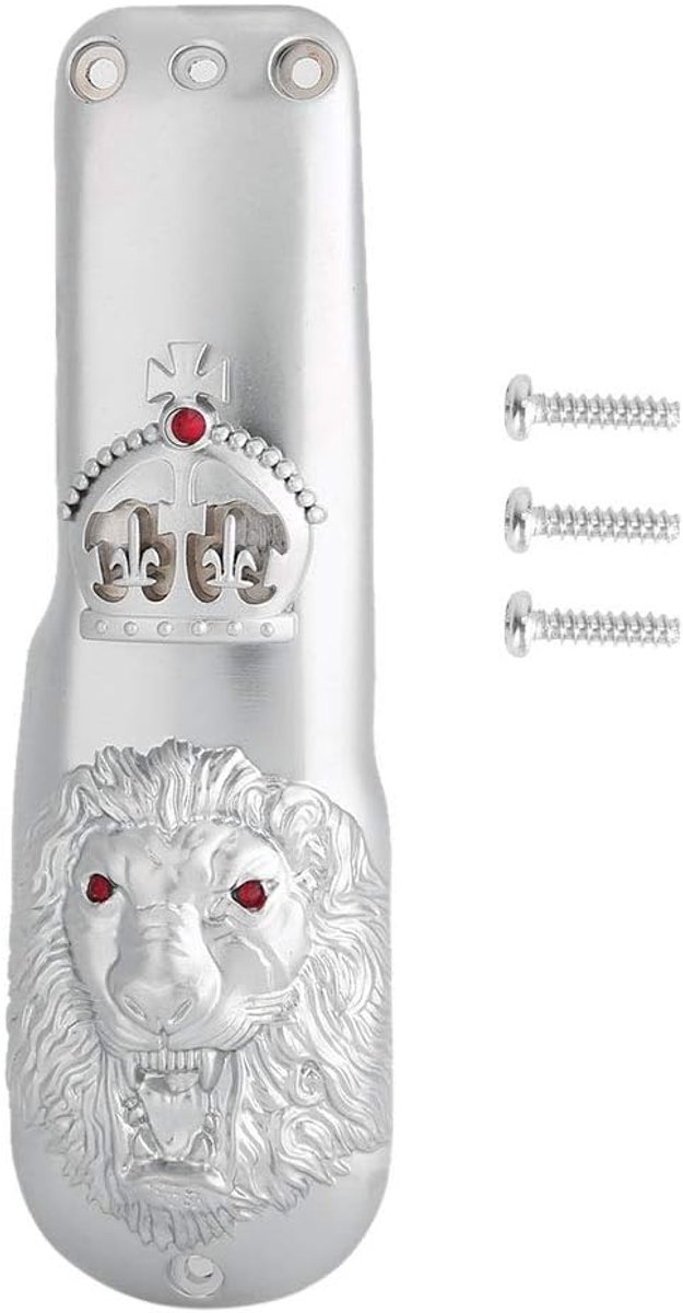 SnelShoppen - Professionele Haartrimmer Accessoire Voor Klippers, Ergonomische Handgreep, Eenvoudig Vervangen, Zilver met Leeuwenkop Design