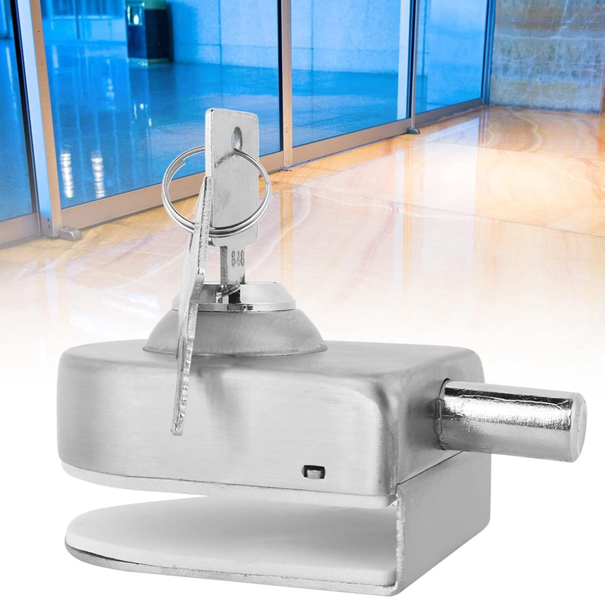 SnelShoppen - RVS Glazen Deurslot, Badkamer Deursluiting Voor Thuis Toilet, Badkamer, Slaapkamer, Raamaccessoires, Geschikt Voor 10-12mm Glas