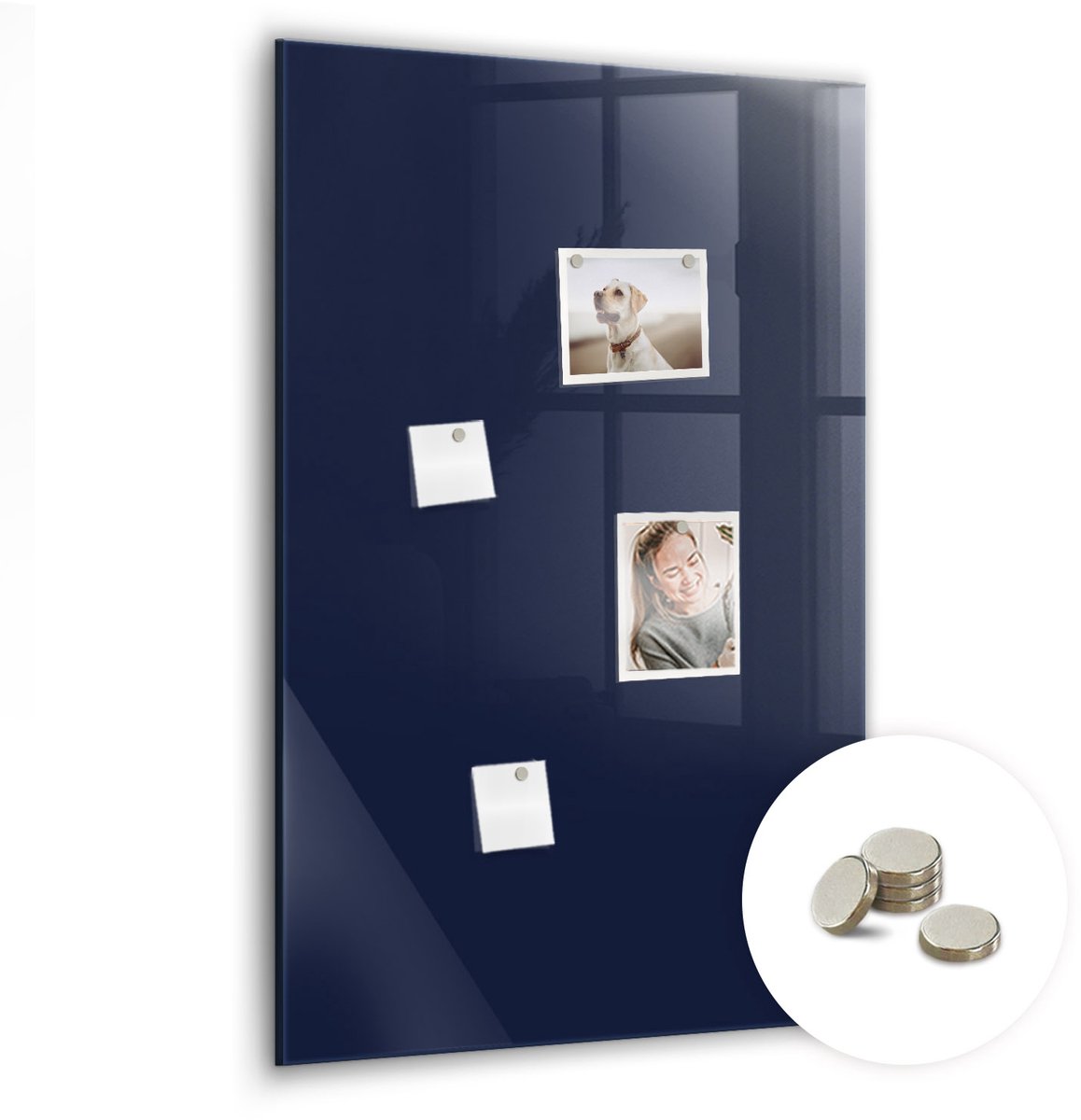 Coloray Glazen Magneetbord - Magnetisch Bord Lila kleur - 60x90 cm - Donker marineblauw Magneetbord - Magnetic Board - Magnetisch Wandbord
