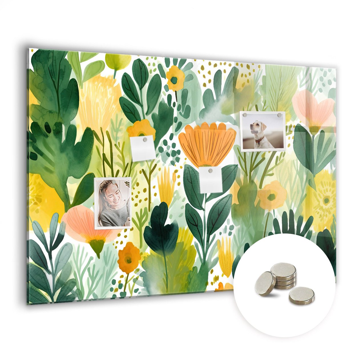 Coloray Glazen Magneetbord - Magnetisch Bord Wereldkaart - 100x70 cm - Groente Magneetbord - Magnetic Board - Magneetbord Design