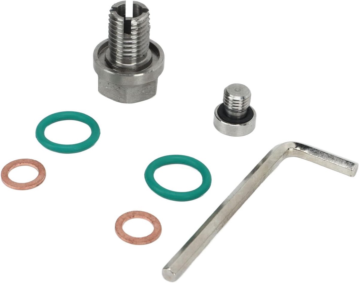 SnelShoppen - Self Tapping Oliepan Draad Reparatie Kit, RVS Piggyback Afvoerplug met O-Ring en Allen Sleutel, M14.1-1.5x15mm, Geschikt voor Auto en Mo