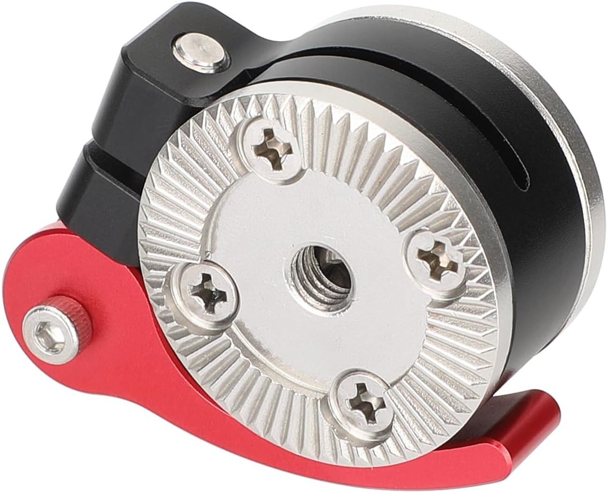 SnelShoppen - Snel verstelbare rosette adapter met M6 interne en externe schroefdraad (rood) voor camera rig, dubbele M6 rosettes, aluminium en roestv
