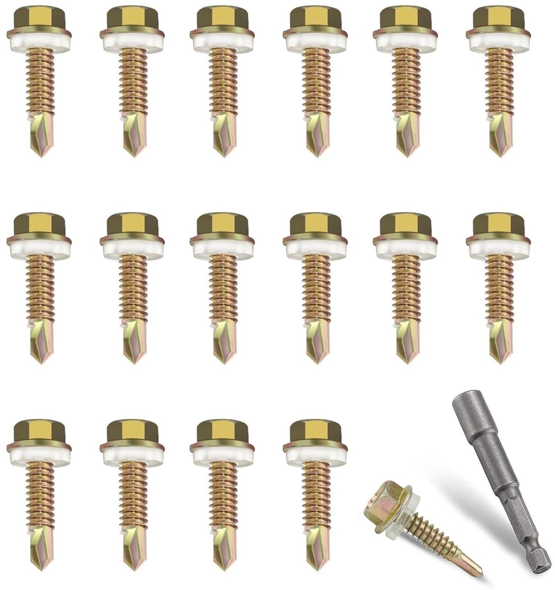 Screws, Plate Screws, Self Tapping, Carbon Steel, Self Tapping Screws with Seal, Screws for Roofing Sheets, Self - ShopVlot