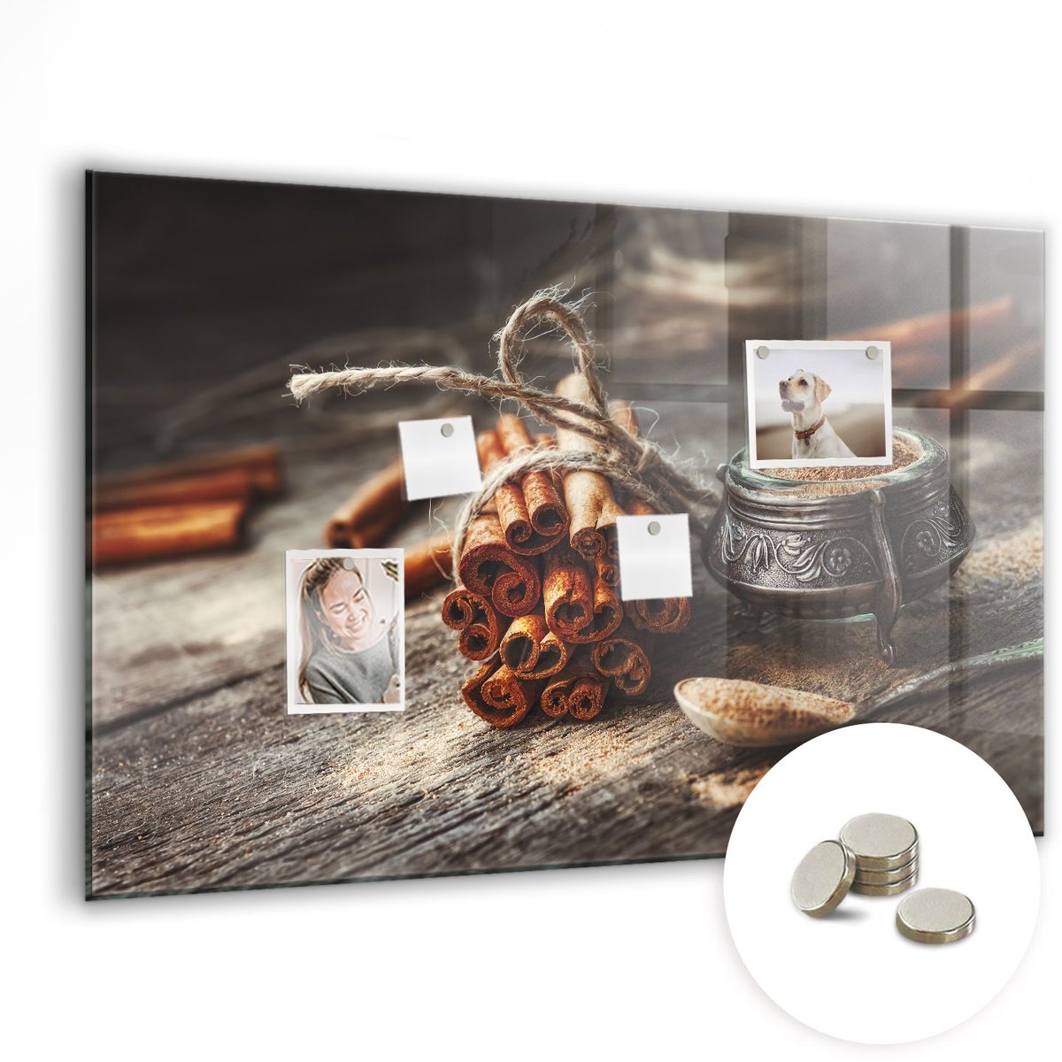 Coloray Glazen Magneetbord - Magnetisch Bord Avocado - 90x60 cm - Bruin Magneetbord - Magnetic Board - Keuken Decoratie