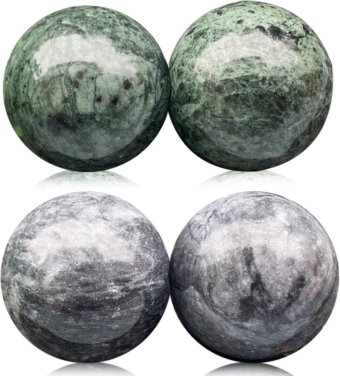 Set van 4 Qi Gong Ballen - Geluid Ballen van Jade voor Ontspanning, Handmassage en Stressverlichting