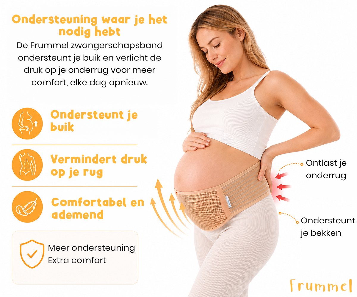 Frummel Buikband - Verstelbare Zwangerschapsband - Zwangerschap - Beige – foto 6