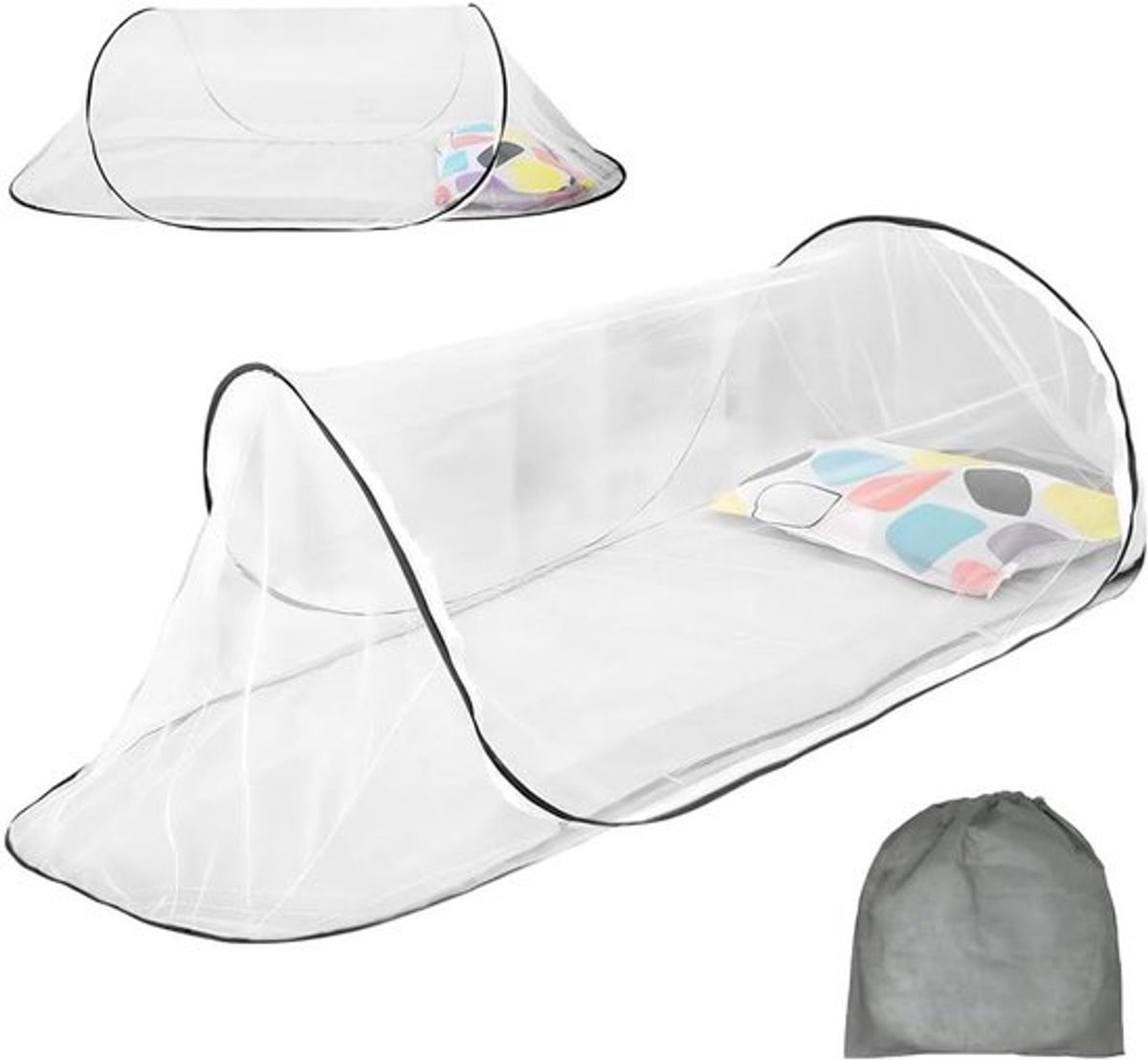 Reisnet voor Muggen met Opvouwbare Tent, Ideaal voor Kamperen en Buitenactiviteiten, 200x80x56cm
