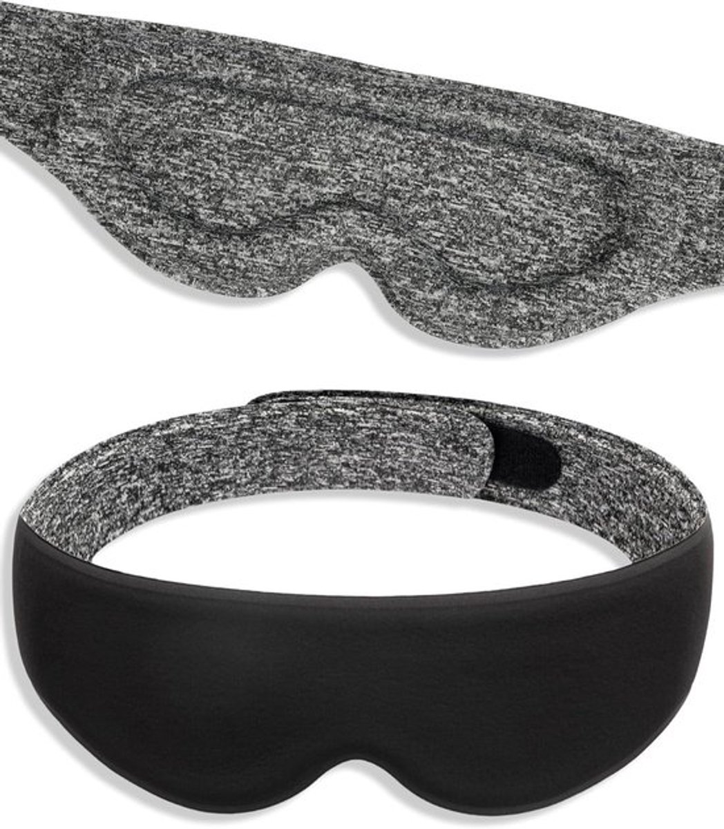 Slaapmasker voor zijslapers - 3D - upgrade lichtblokkerend oogmasker - comfortabel en ademend - slaapbril met klittenbandsluiting voor dames en heren - geschikt voor zijslapers en dutjes - oogmasker voor betere nachtrust