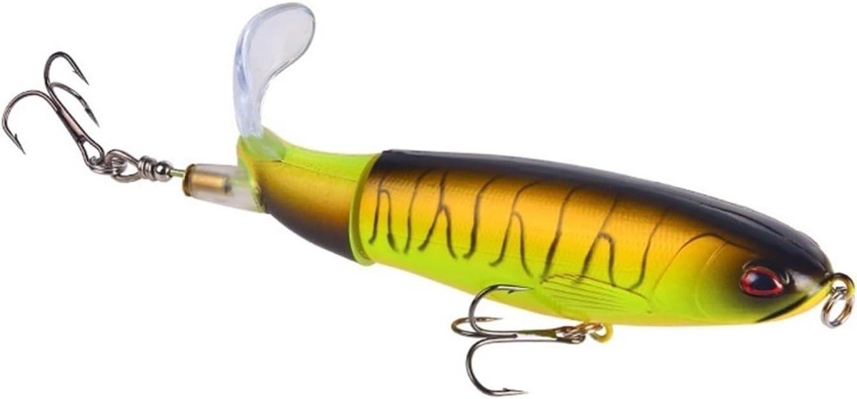 Whopper Popper Kunstaas - Zwemmend aas Visgerei - Vissen Vangen - Zachte Roterende Staart - 12 cm - Niet gespecificeerd