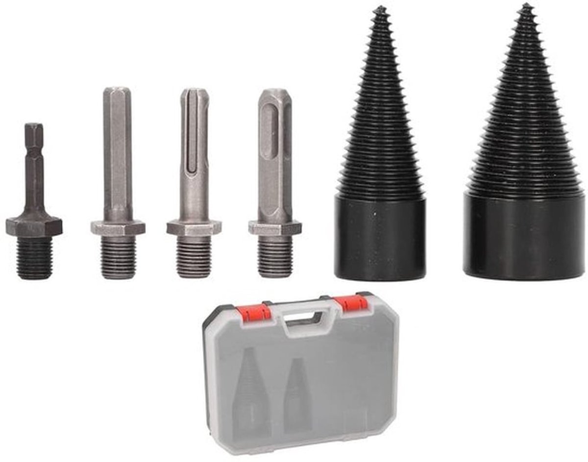 6-delige Hout Splitsboor Set, 32mm en 42mm Afneembare Houtconus Boor voor Elektrisch Gereedschap, Ideaal voor Houtbewerking en Tuinprojecten