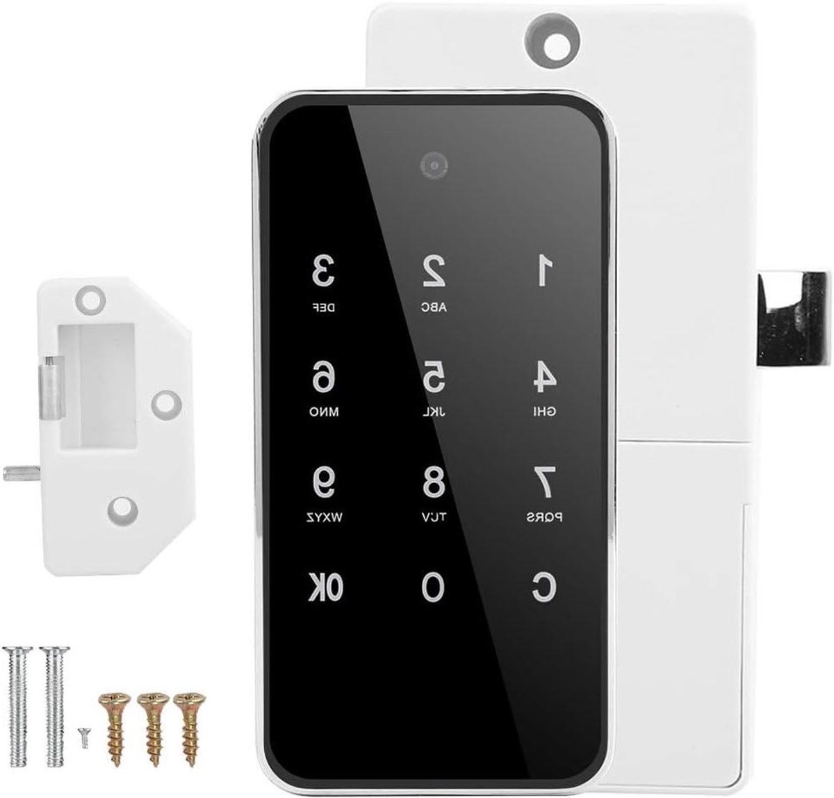 Elektronisch Wachtwoordslot - Digitaal Deurslot - Kast Beveiligen - Aanraakscherm Toegang - Ca. 128 x 64 mm - Zilver