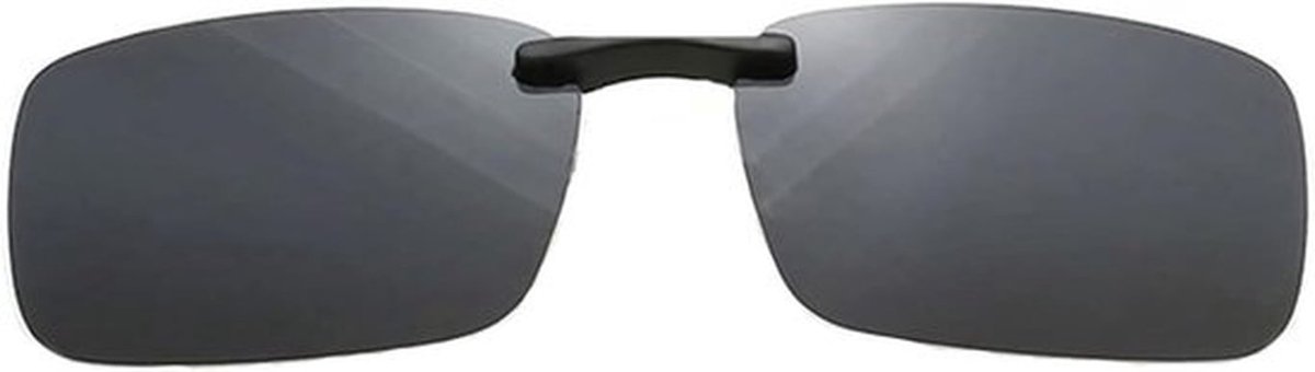 Zonnebril met gepolariseerde clip voor over een bril, UV400 bescherming, opvouwbaar, ideaal voor mannen en vrouwen tijdens het autorijden, reizen en buitensporten, zwart/grijs