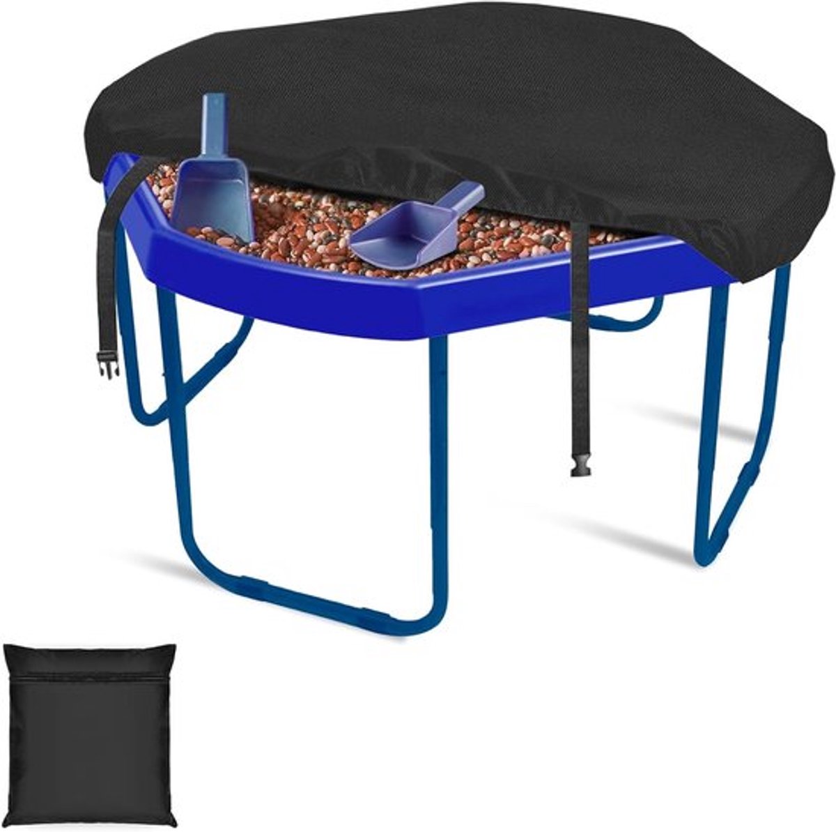 Universele stevige Tray-dekhoes 100x100x10 cm met sterke elastische randen, waterdicht en duurzaam ontwerp, ideaal voor tuin en buitenactiviteiten