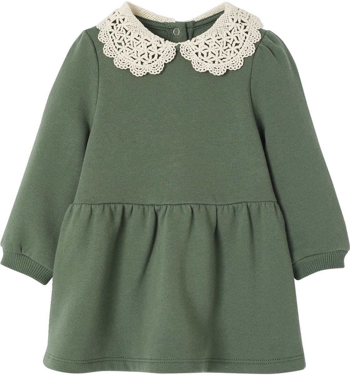 Vertbaudet Babyjurk van sweater met gehaakte kraag