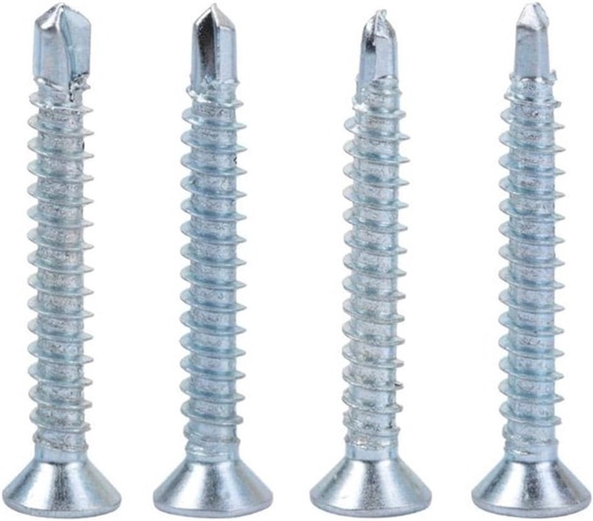 50 Stuks M4.2 Zelfborende Schroeven met Platte Kop - Zelftappende Schroeven Set voor Metaal en Hout