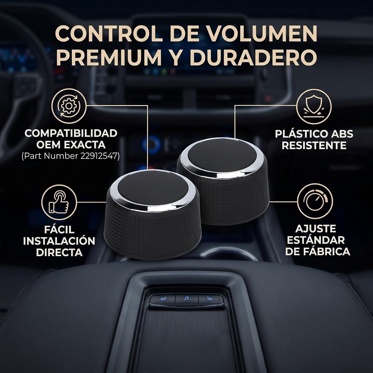 SnelShoppen - Volume Knop Radio Achter - Speciaal Voor Cab Only en EXT - Premium ABS Materiaal - Eenvoudige Directe Installatie - Betrouwbare Originel
